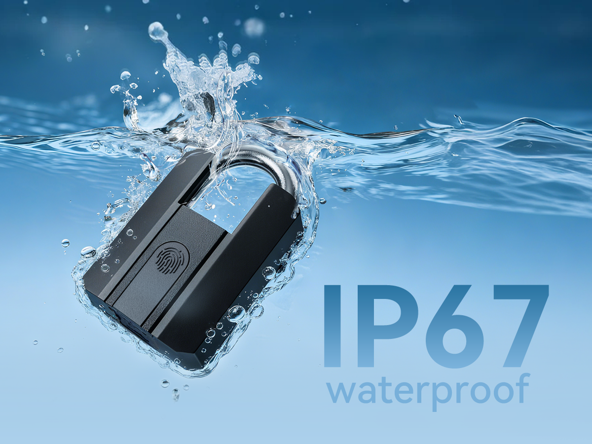 Heavy duty - Smart fingeravtryckshänglås med app, nyckel & Bluetooth – IP67