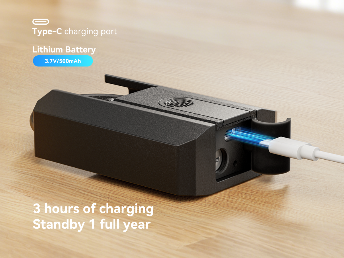 Heavy duty - Smart fingeravtryckshänglås med app, nyckel & Bluetooth – IP67